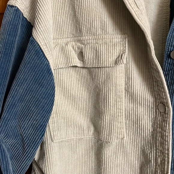 Brayden Corduroy Colorblock Shacket Blue - Picture 3 of 5